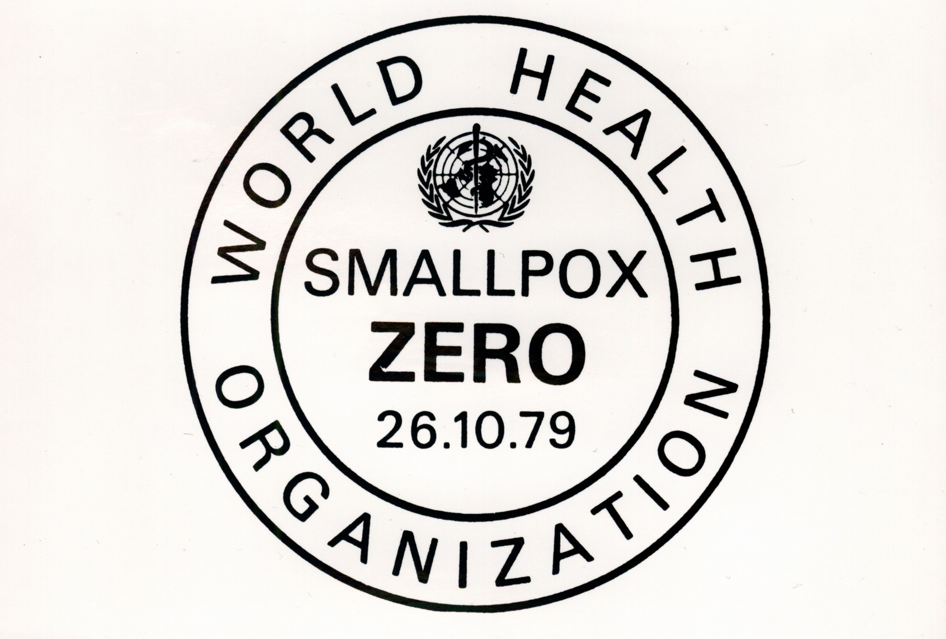 Logo certifying the eradication of smallpox